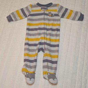 Carter's Fleece Wolf Zipper Footie, 6mo